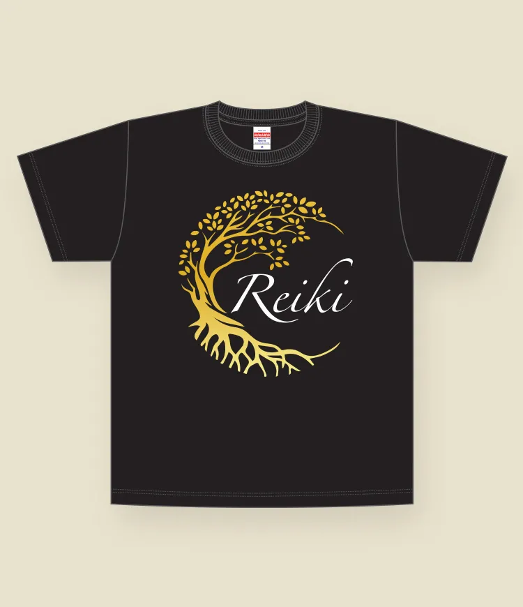 Reiki and the Magnificent Tree of Life T-shirt (Short Sleeve) Black M-3XL